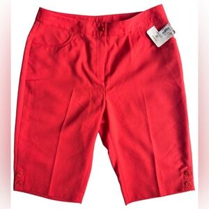 EP PRO NEW Womens Orange Poppy Long Bermuda Twill Golf Shorts Size 8 NWT